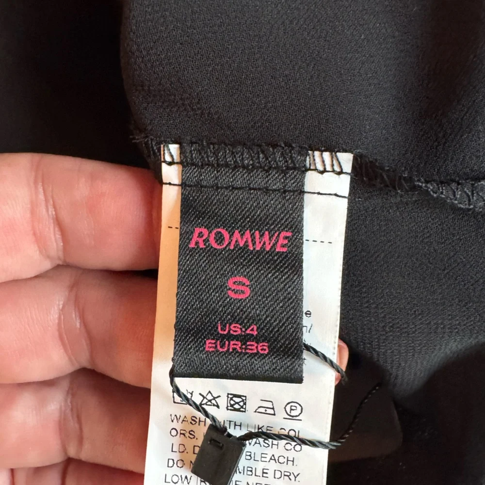 Y2K Romwe Babydoll Top Small Festival Dark Romantic‎ Fairy Grunge Feminine Black - Picture 7 of 9